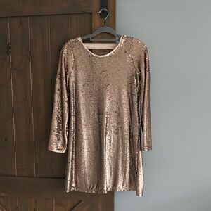 Vintage Gold Sequin shift Dress | Size S